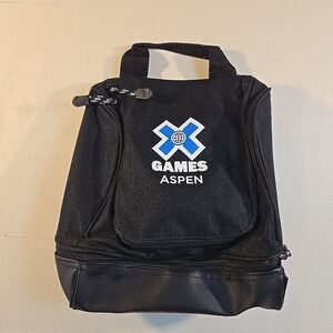 Leeds X Games Aspen Black Toiletry Duffel Bag Bottles Holder Travel Kit Colorado